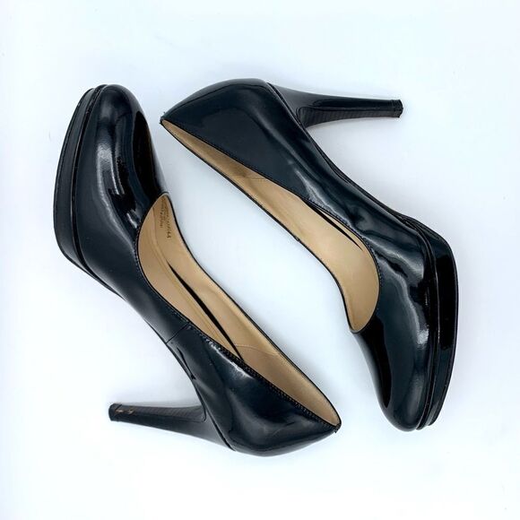 Cole Haan Nike Air Chelsea Black Patent Platform Pump Heels 8.5 NARROW - Picture 4 of 10